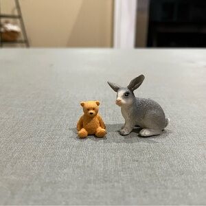 Schleich Rabbit and Teddy Bear Action Figure Toys